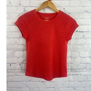 American eagle Women's Red Ribbed Short-Sleeve Baby tee size medium